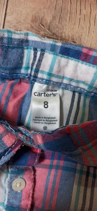 Рубашка для девочки в клетку, размер 8 Carters