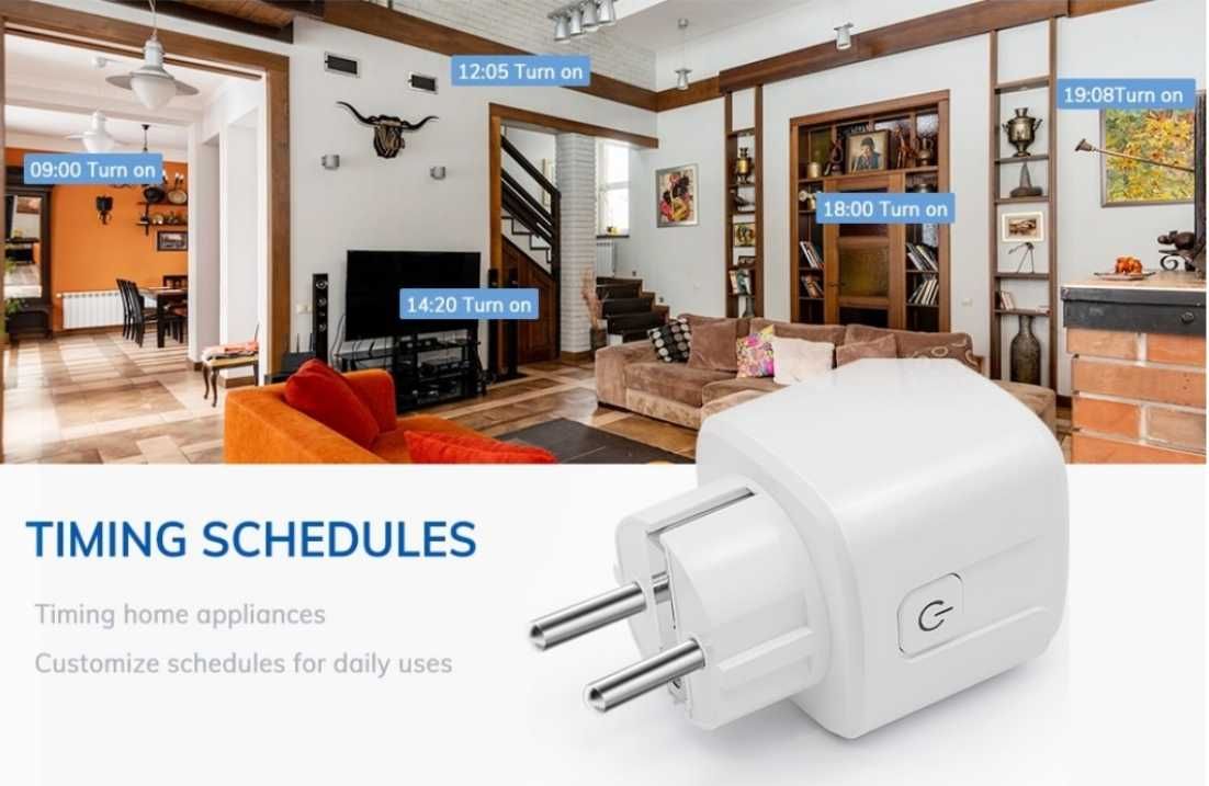 Inteligentne gniazdko elektryczne smart wifi tuya