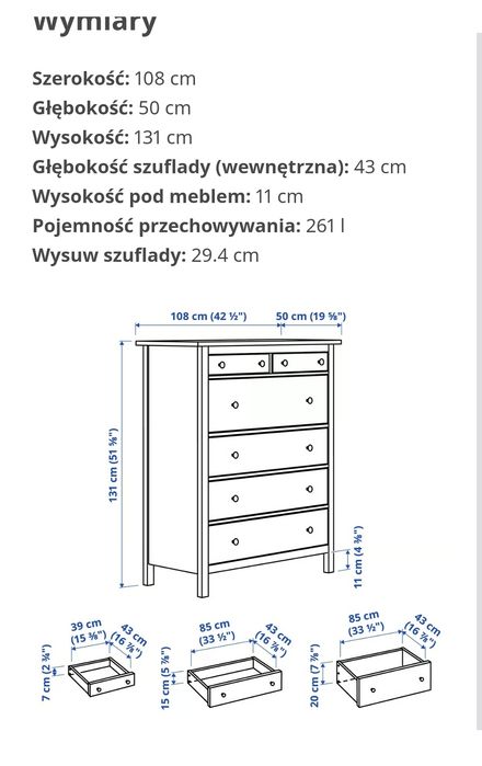 Komoda IKEA HEMNES duża – biała