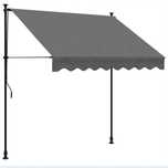 Markiza zwijana antracytowa 200x150 cm, stal, regulowana 210-300 cm