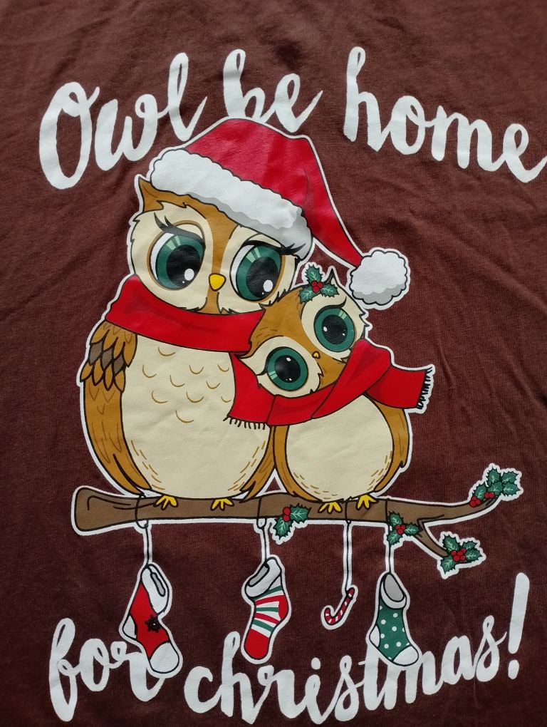 Koszulka t-shirt świąteczna sowa