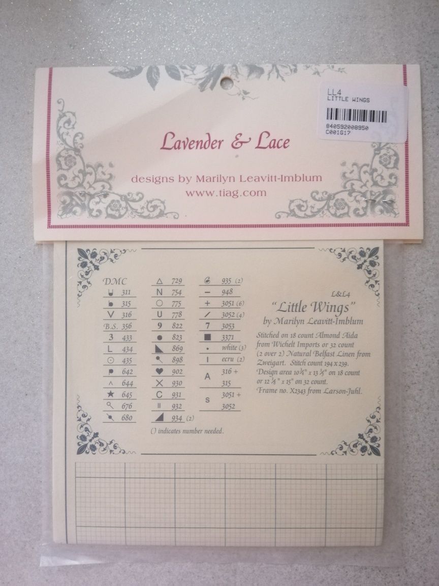 Схема для вишивання Lavender Lace LL4 Little Wings
Артикул: LL4