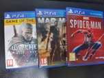 Zestaw 3 gier PS4 spiderman, mad max, wiedźmin