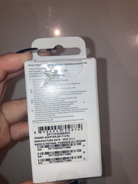 ładowarka samsung, wejście typu C