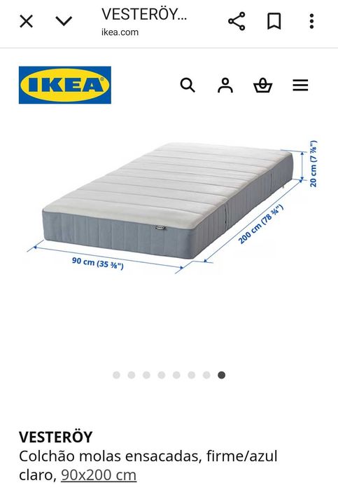 Cama e colchão solteiro IKEA