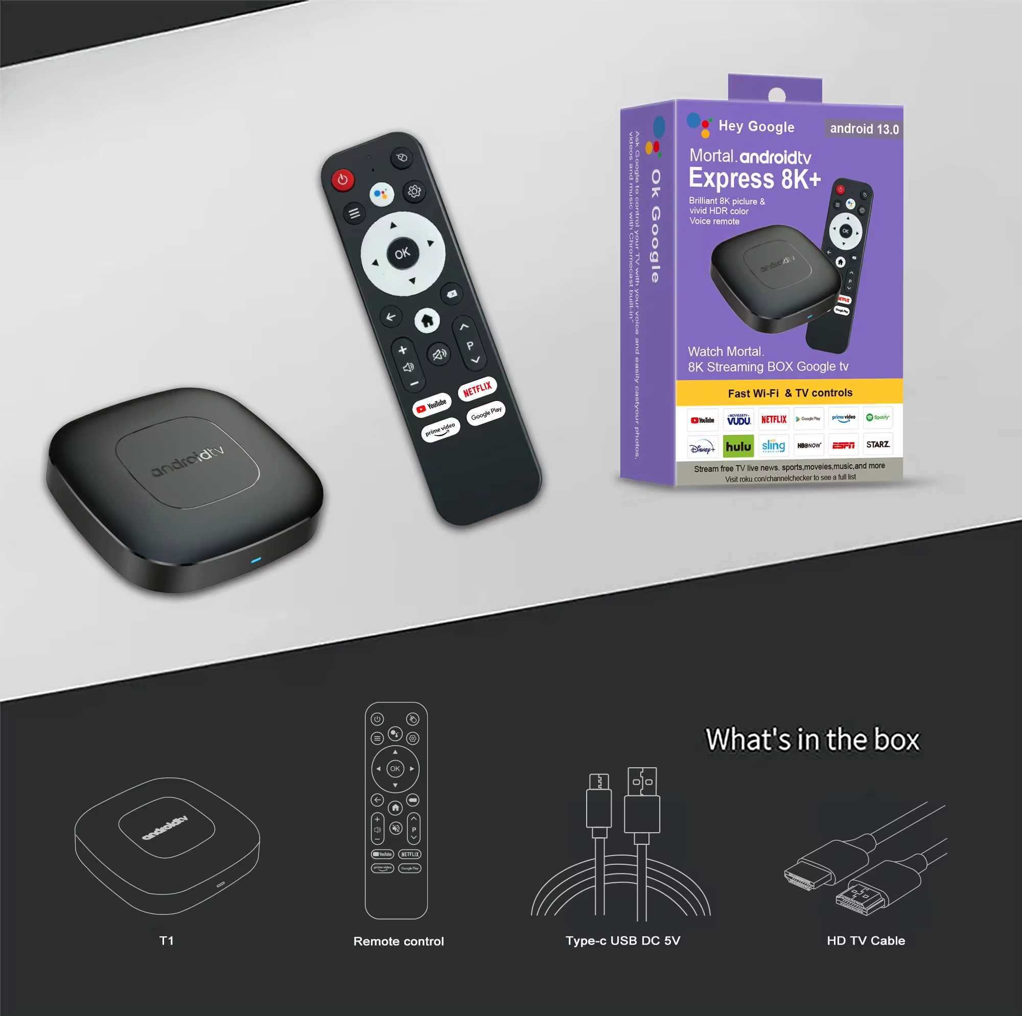 Streaming TV / Media Player Android13 - 4k - Dual Wifi - Bluetooth
