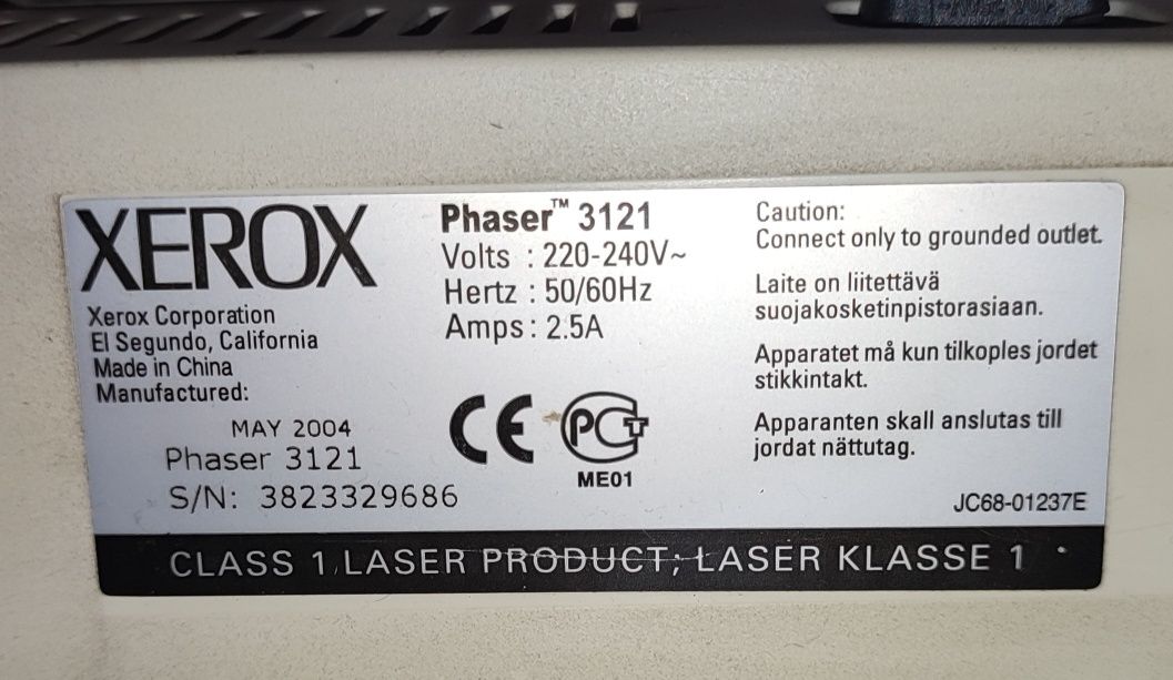 Принтер лазерный Xerox Phaser 3121 нерабочий
