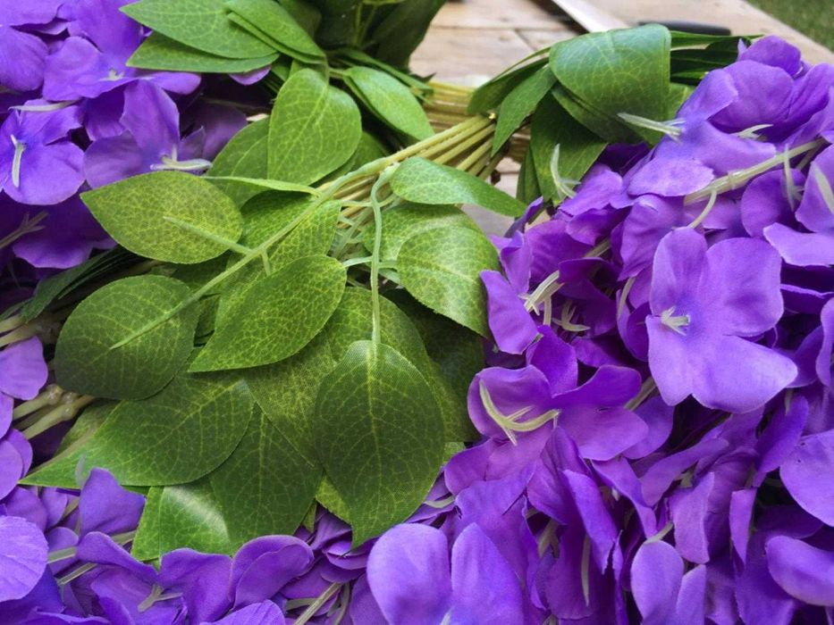 Wisteria glicynia sztuczna girlanda kwiatowa dekoracja 12 sztuk