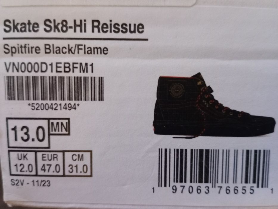 Ténis bota Vans Skate Sk8-Hi Reissue N°47
