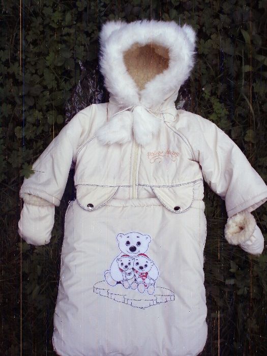 Курточка, напівкомбінезон, мішок 3в1 на вовні зима р.56-80 см
