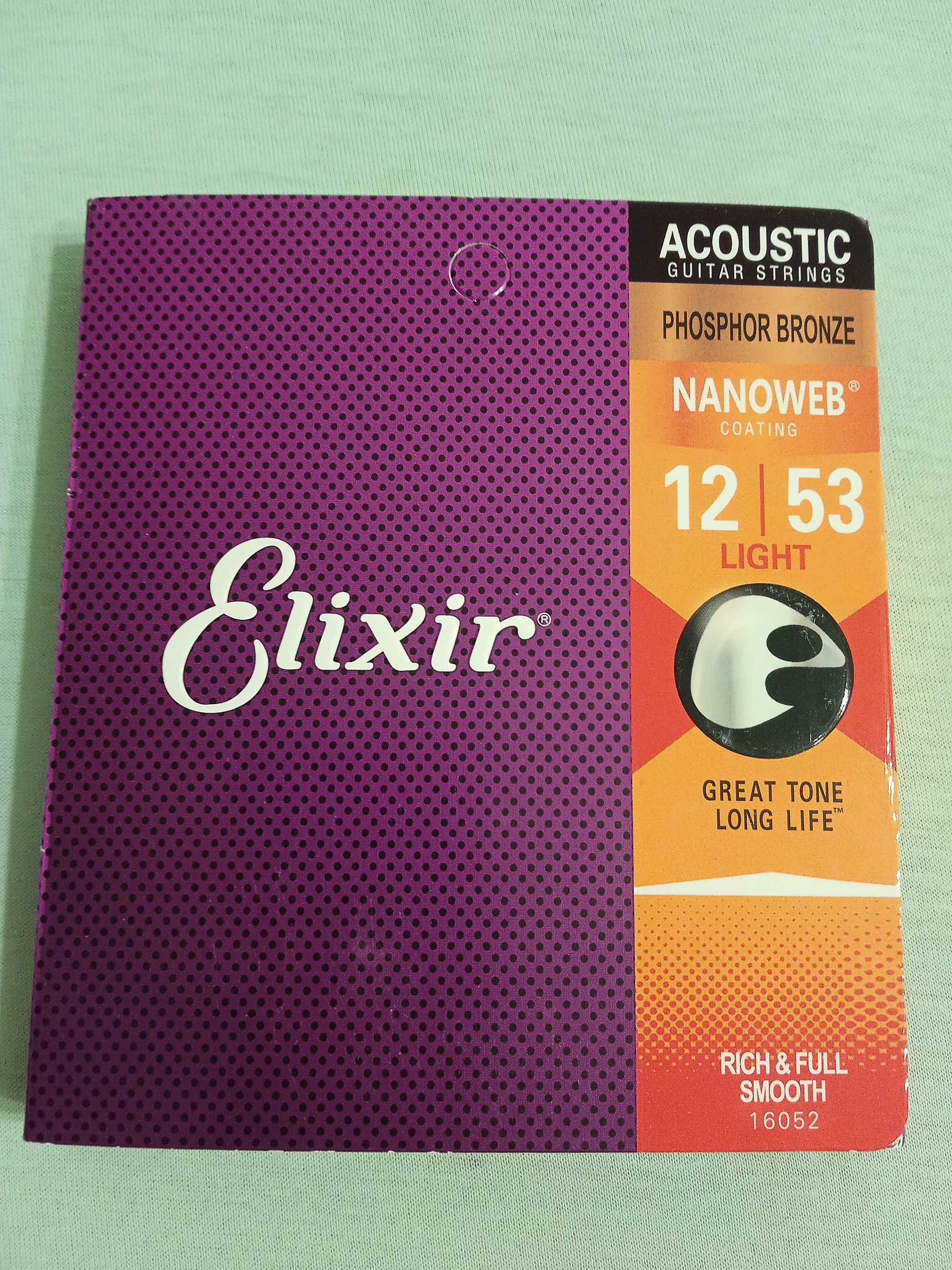 Struny ELIXIR 12-53 do gitary akustycznej PHOSPHOR BRONZE LIGHT 16052