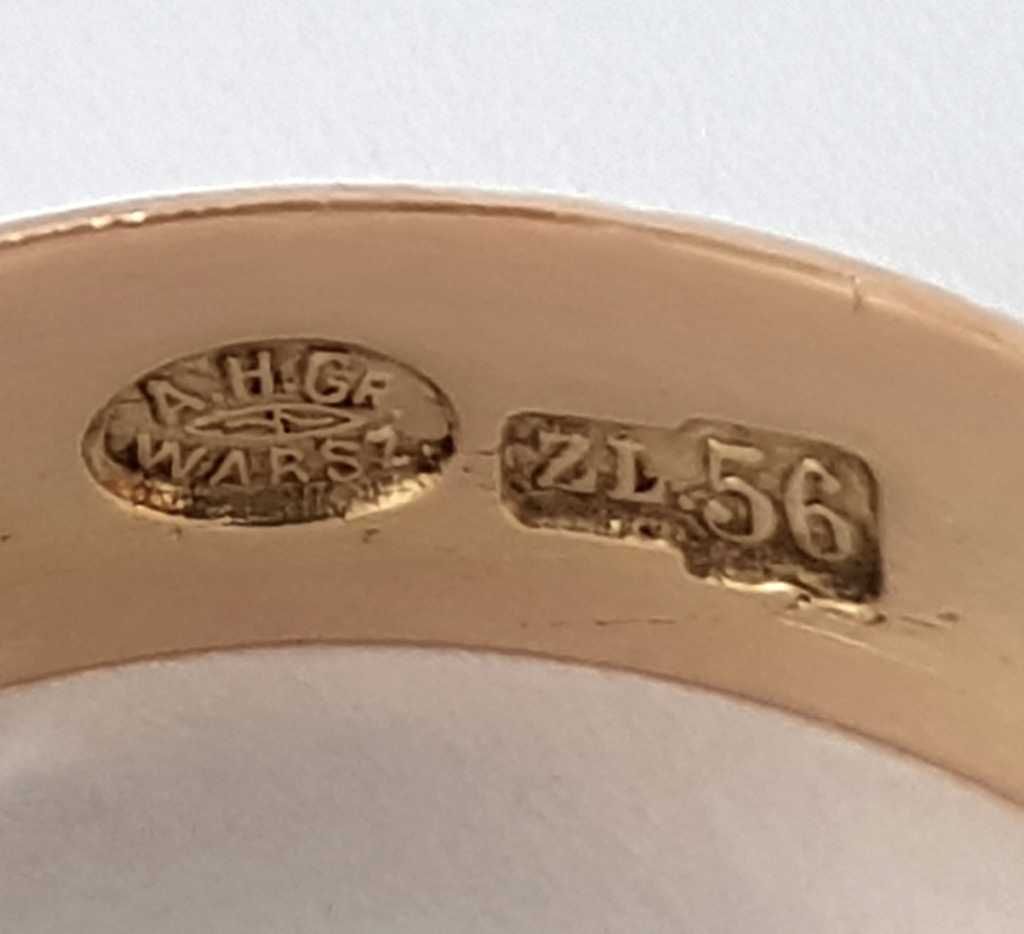Pierścionek z brylantem 1,52 ct Waszawa zabór rosyjski z ok. 1900 r.
