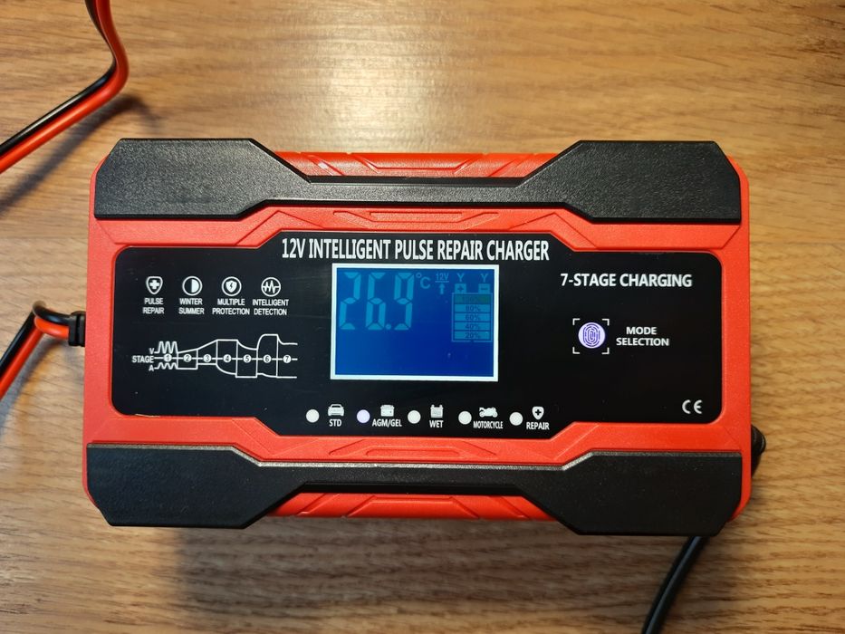 Зарядний пристрій 10А, автоматична зарядка акумулятора 10А 12В, 5А 24В