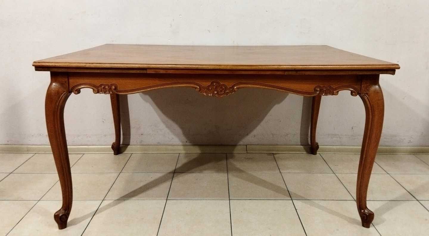 stylowy stół rozkładany ludwik + 6 krzeseł