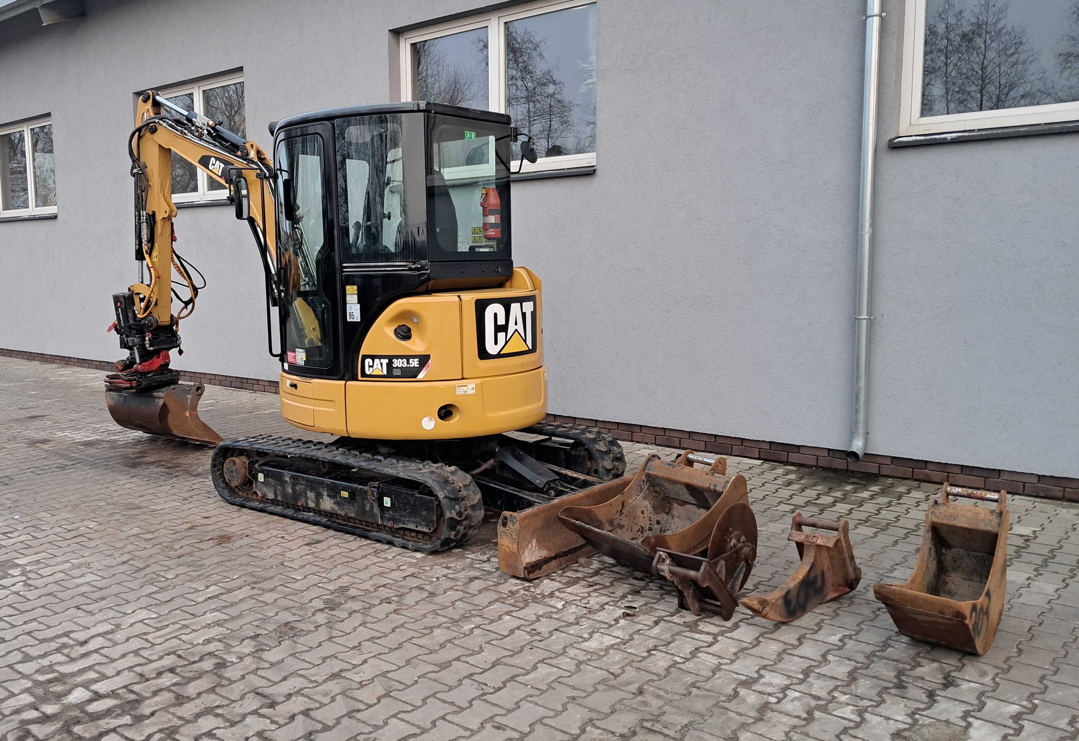 CATERPILLAR 303.5 ECR FULL! Rototilt R2 Szczypce 5szt Narzędzi Klima