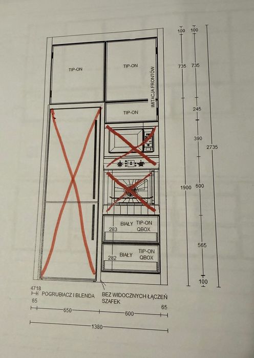 REZERWACJA meble kuchenne w zabudowie ze sprzętem AGD (zmywarka, okap)