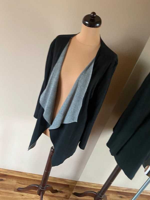 narzutka waterfall asymetria zamsz eko xxxl +size blazer zakiet