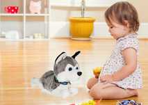 pies interaktywny piesek husky reaguje na dotyk