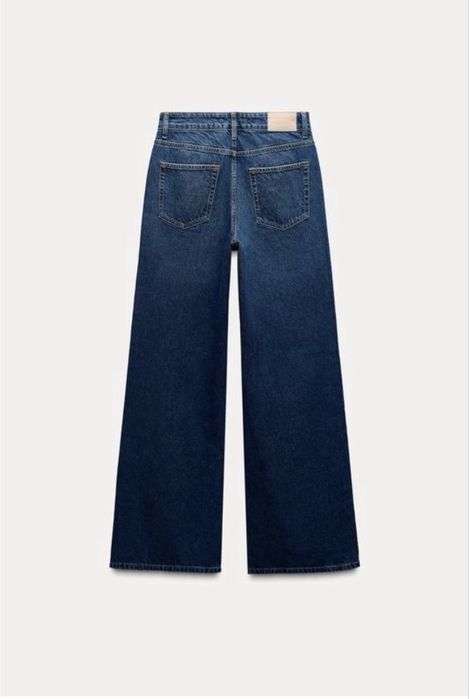 Джинси zara wide leg темний денім 34