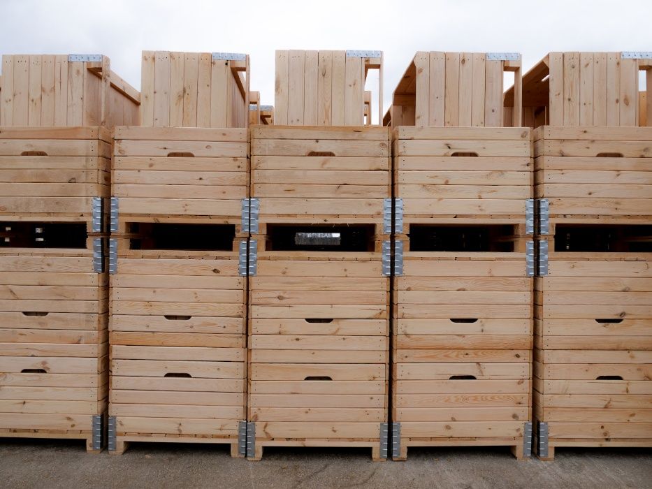 Skrzyniopalety drewniane na jabłka 120x100x80 KUBAR