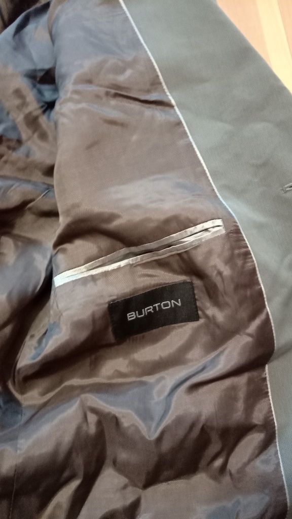 Marynarka męska elegancka. szara rozmiar M/L firmy Burton z wełny