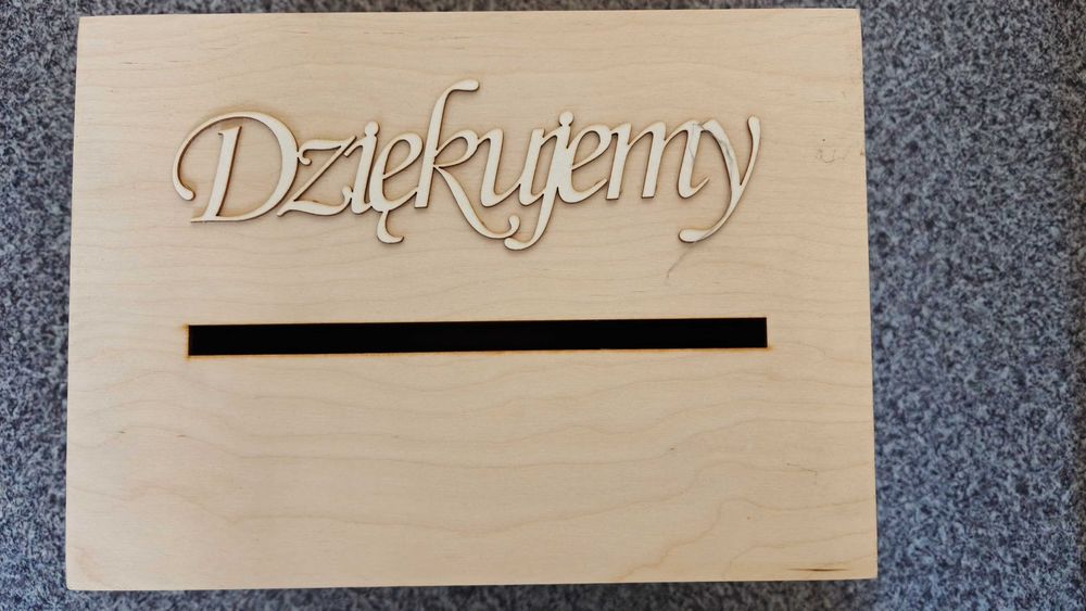 Drewniane pudełko na koperty ślubne