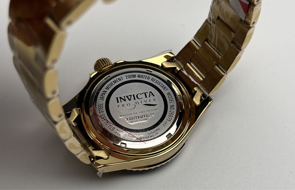 Invicta 26975, invicta pro diver, золотистий годинник інвікта