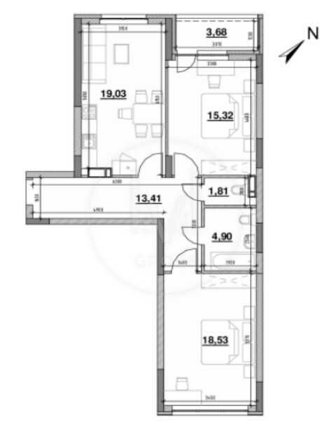 2 кімнатна  77 м.кв в ЖК OKLAND пр Повітрофлотський 56