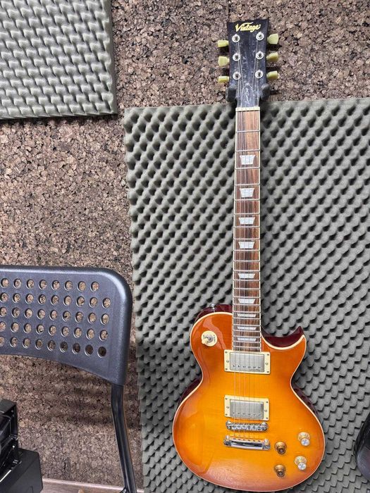Guitarra Vintage V100PGM Finish Lemon Drop - modelo Les Paul