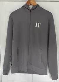 11 Degrees Core Full Zip Poly Track Top Hood Sport Style Steel Grey