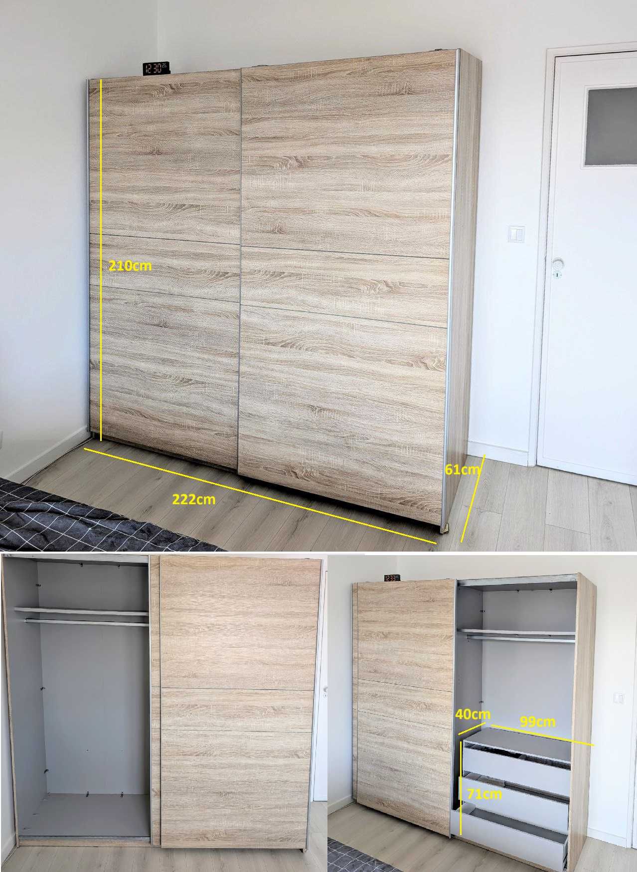 Roupeiro Conforama NEVADA com portas deslizantes 220x209cm carvalho
