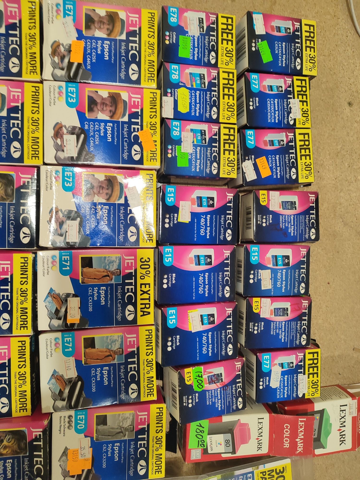 Картриджі одним лотом Epson E14 E15 E16 E25 E70 E71 E72 E73 E77 E78