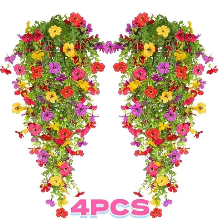 4 SZTUKI 78cm PETUNIA Sztuczne Kwiaty Girlanda SURFINIA Wiszące h212