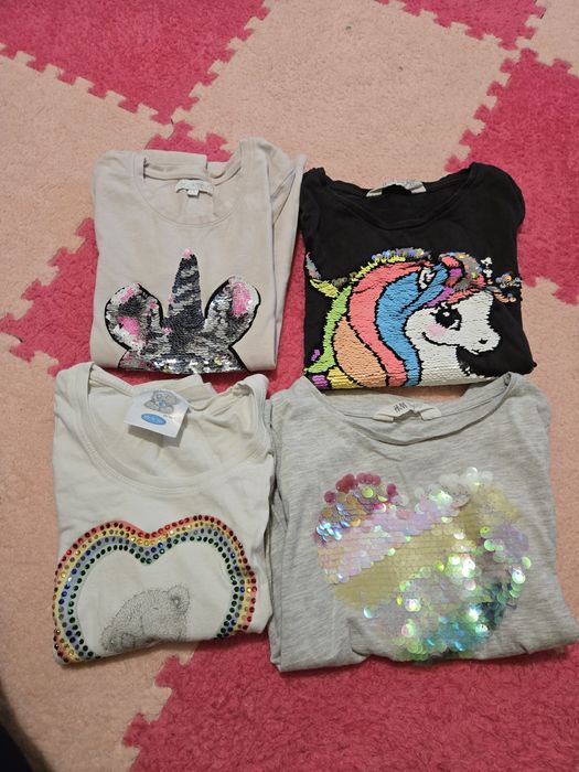 Bluzki krótkie rekaw Spódniczka tiul, 116/122r &m 122/128 bluezoo pony