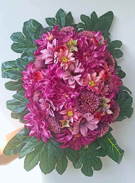 Wiązanka Nagrobna Fuksja Rękodzieło Wszystkich Świętych Stabilizowany