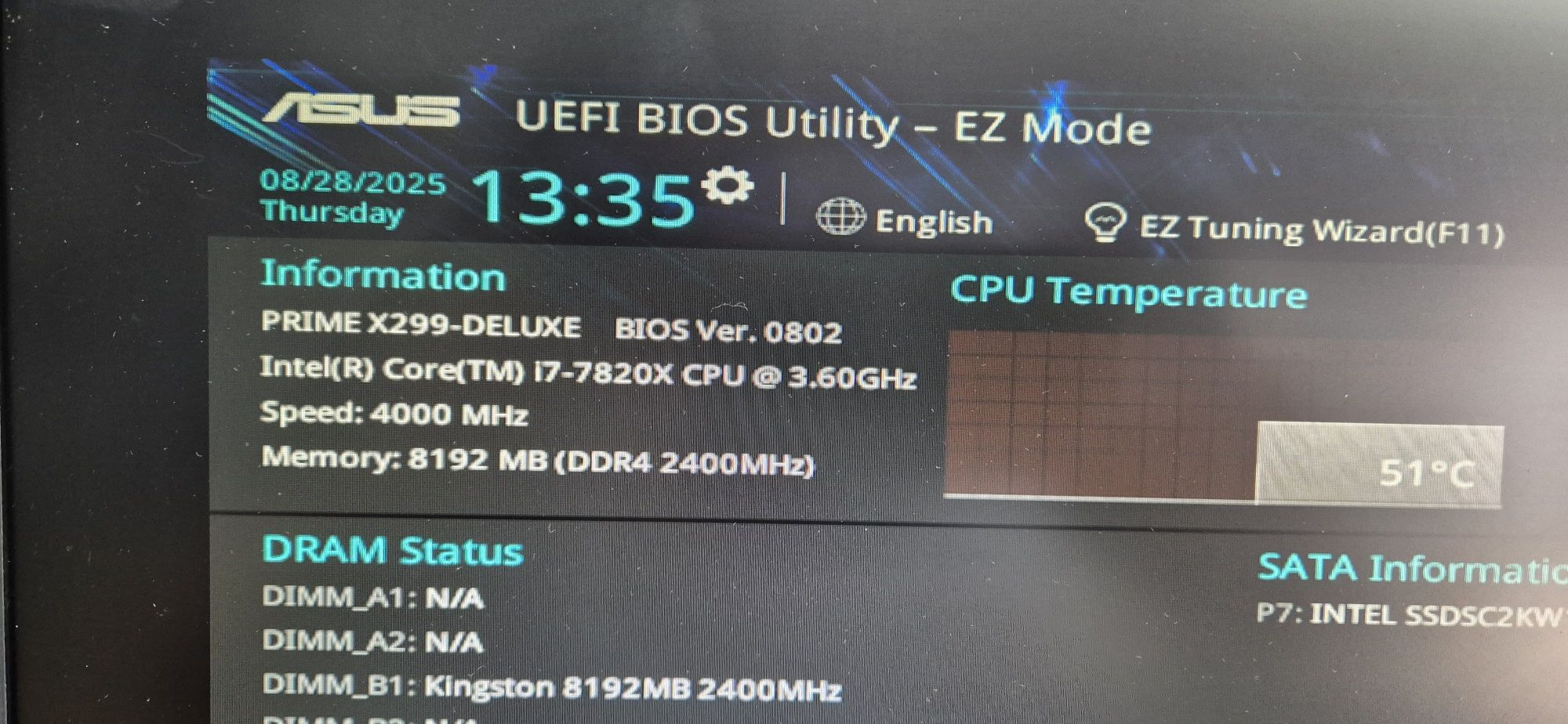 Asus Prime X299-Deluxe + Intel Core i7-7820X X-Series 3.6 G (КОМПЛЕКТ)
