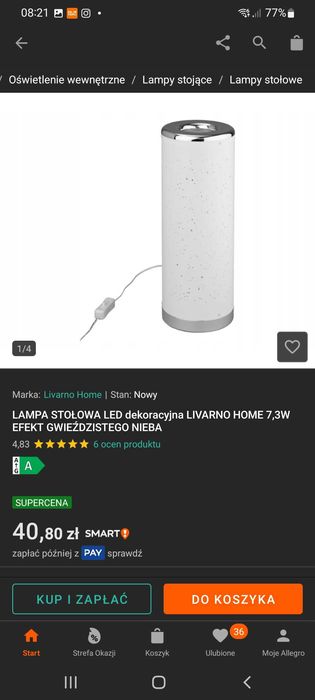 Lampka livarno led