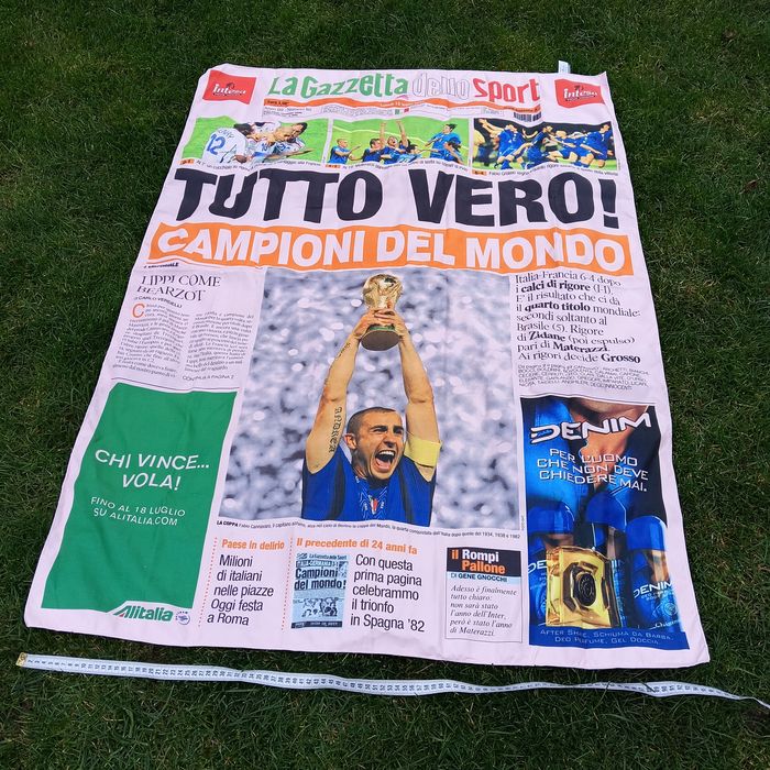 Плакат, постер з тканини. Італія чемпіон світу 2006 р. Футбол