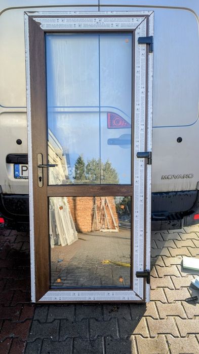 KR HAUS drzwi 90x210 zewnętrzne orzech pcv ciepłe nowe Drzwi POZNAŃ