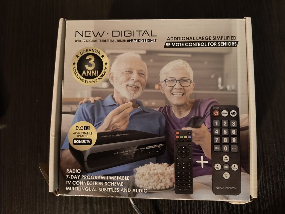 Dekoder telewizji naziemnej DVB-T2, NEW DIGITAL T2 265 HD SENIOR