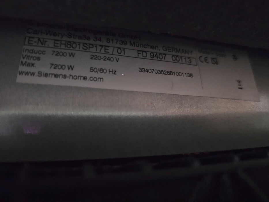 Płyta indukcyjna SIEMENS EH801SP17E