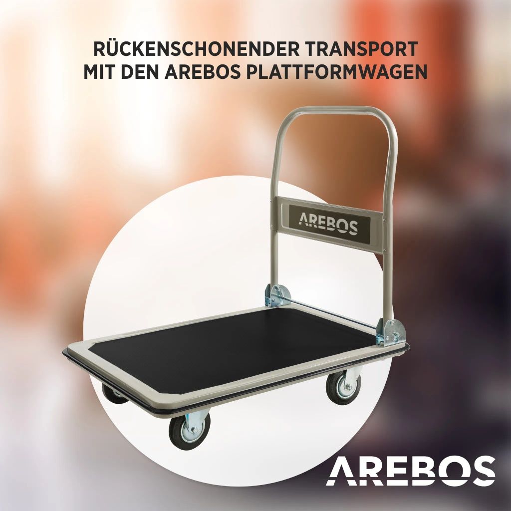 Wózek platformowy AREBOS Wózek transportowy do 300 kg, składany, wózek