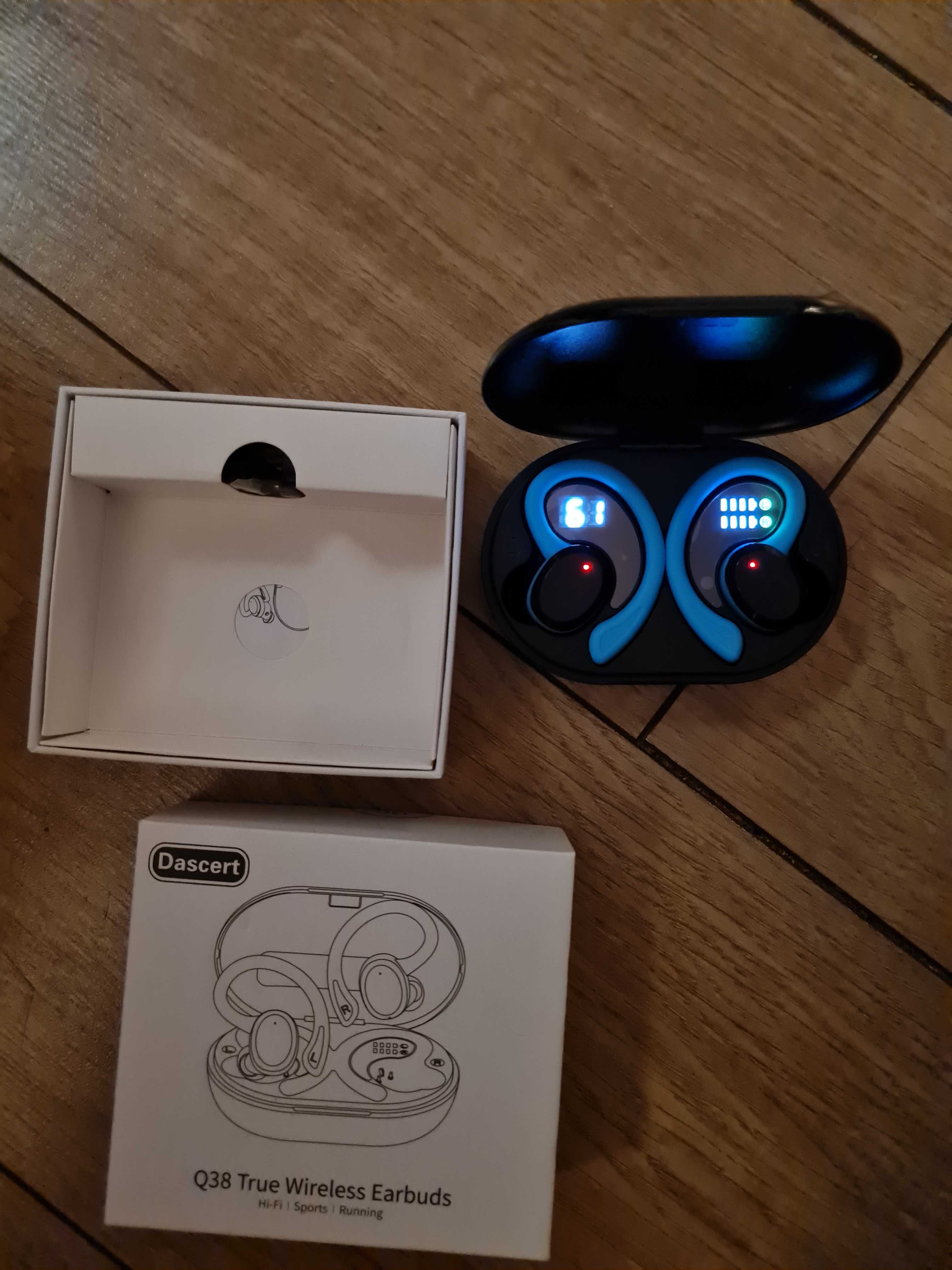 Słuchawki douszne, Bluetooth do biegania Q38, USB C wodoszczelne IP7