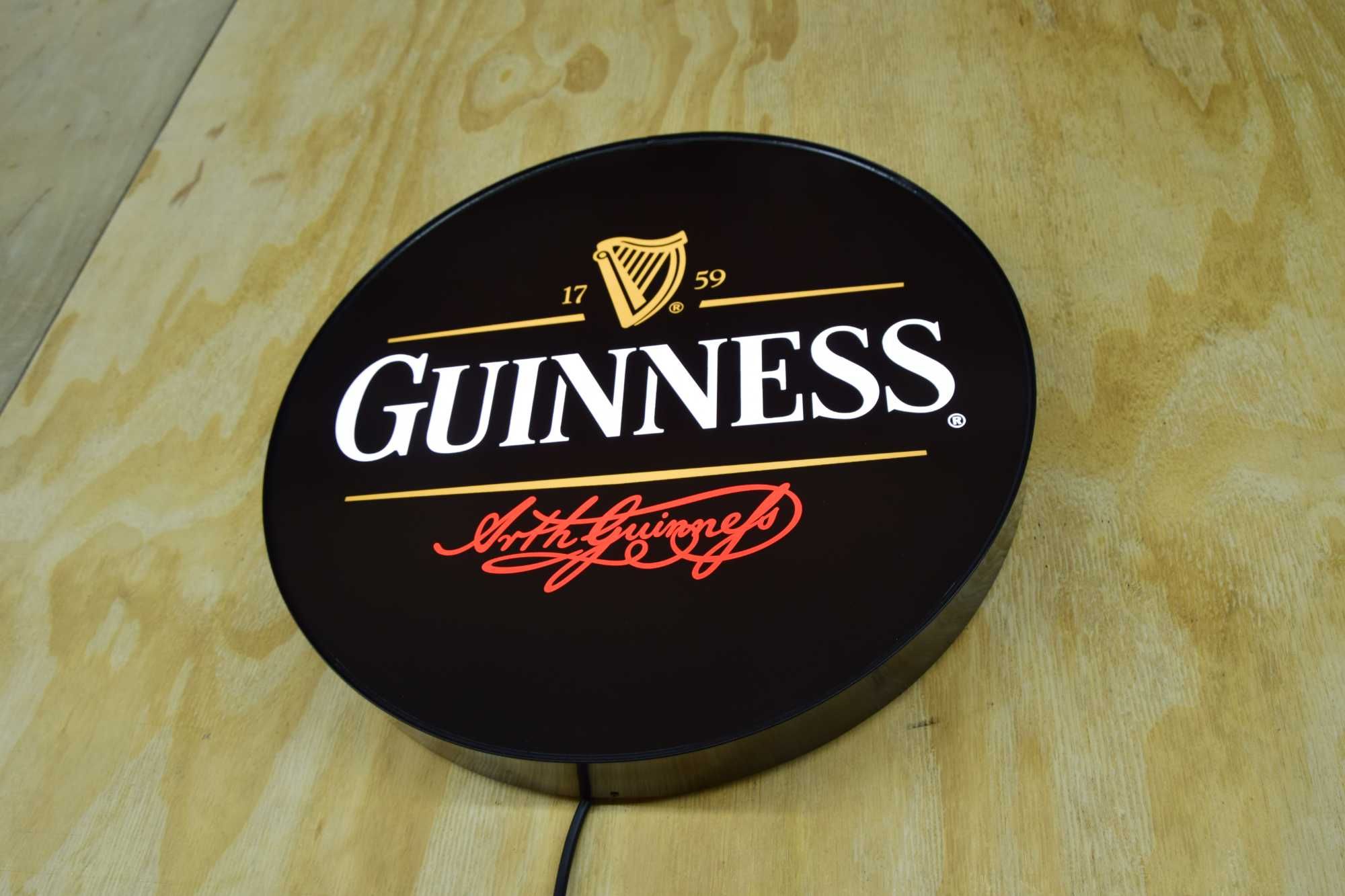 LED Neon GUINNESS, Podświetlana reklama do baru, Szyld, Baner, Kaseton