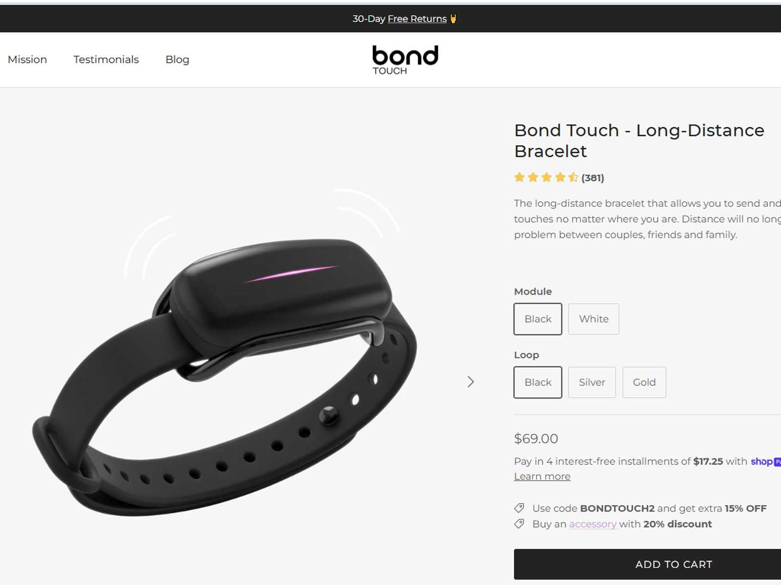 Сенсорний браслет BOND TOUCH Bond002