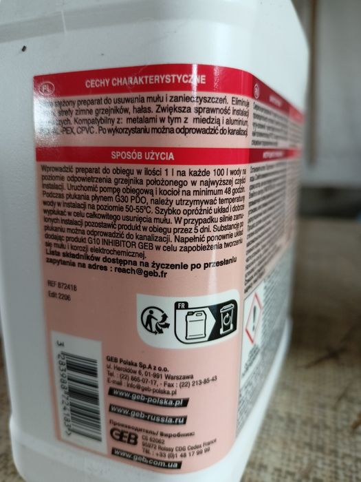 Czyszczenie centralnego ogrzewania GEB G30 Inhibitor korozji BCI