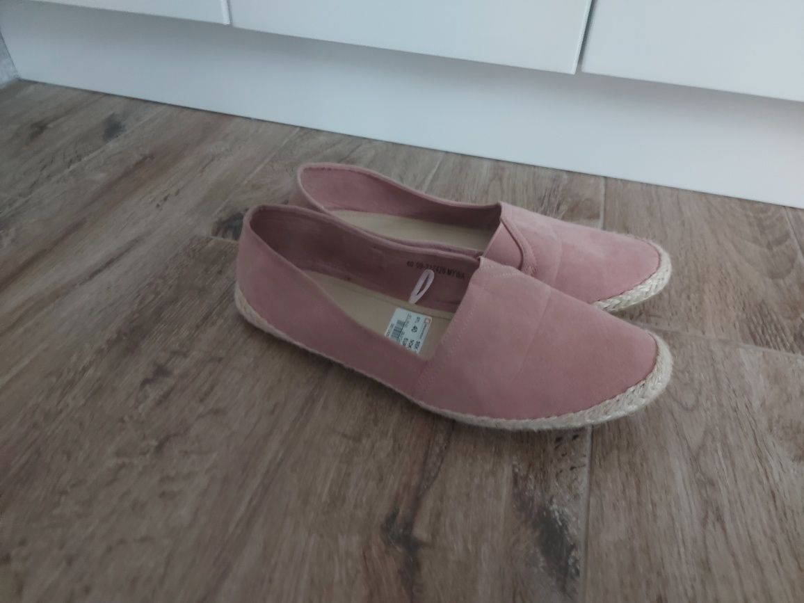 Espadryle brudny róż 40