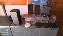 Lote de 170 cds com equipamento de som