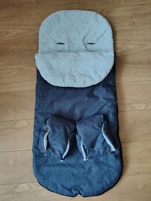 Śpiworek zimowy do wózka spacerówki+ mufki