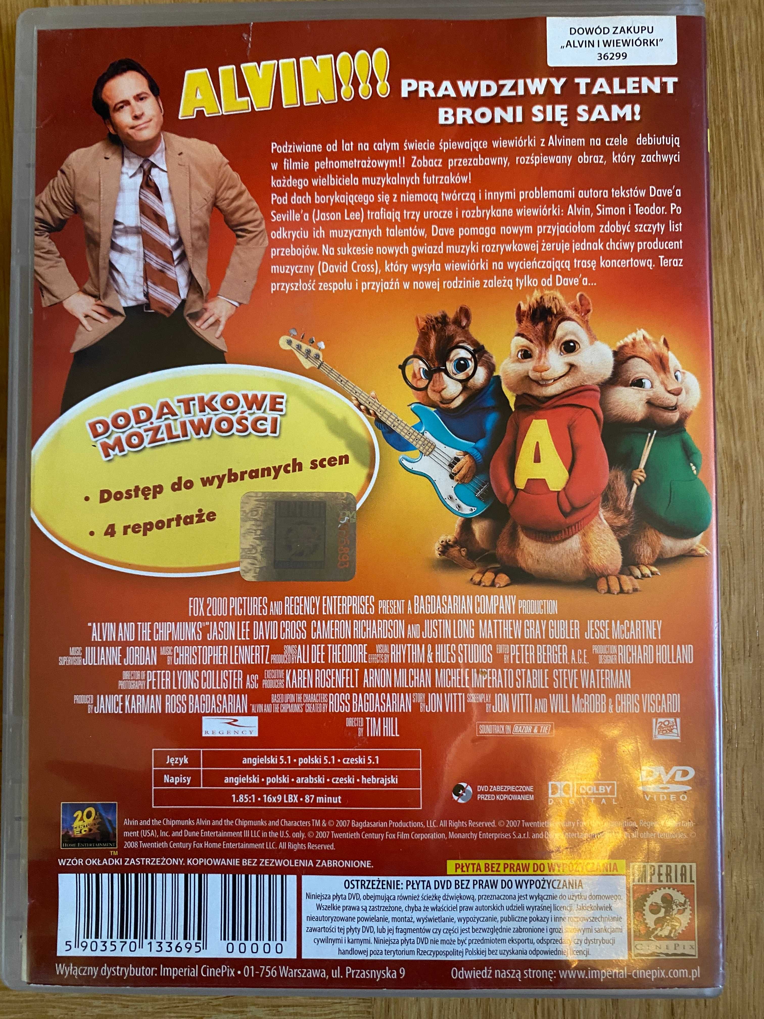 Płyta DVD Alvin i Wiewiórki dubbing pl